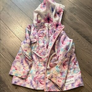 Makena lane  Floral Raincoat - Pink and Purple